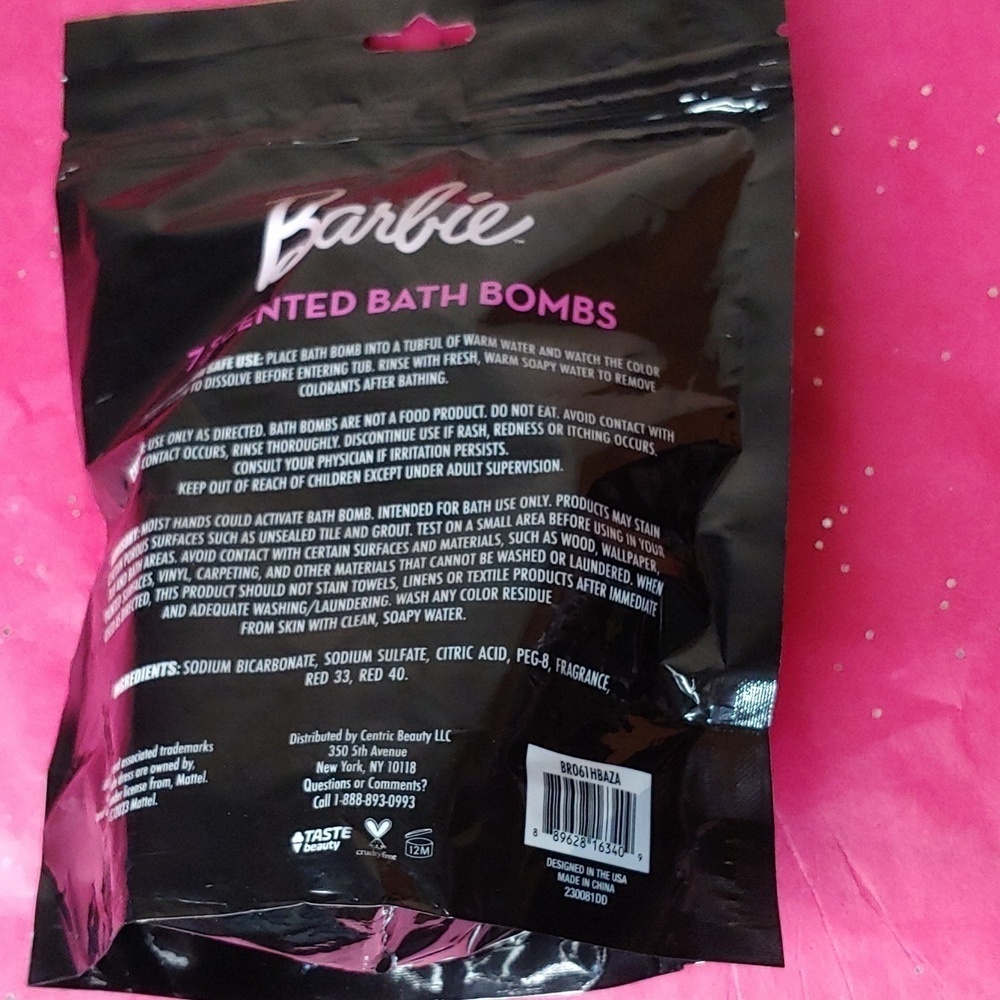 Barbie Bath Bombs Pink Sparkly & Scented Bath Bombs Barbie Bathroom NEW 🫧 🛁 - Picture 4 of 4
